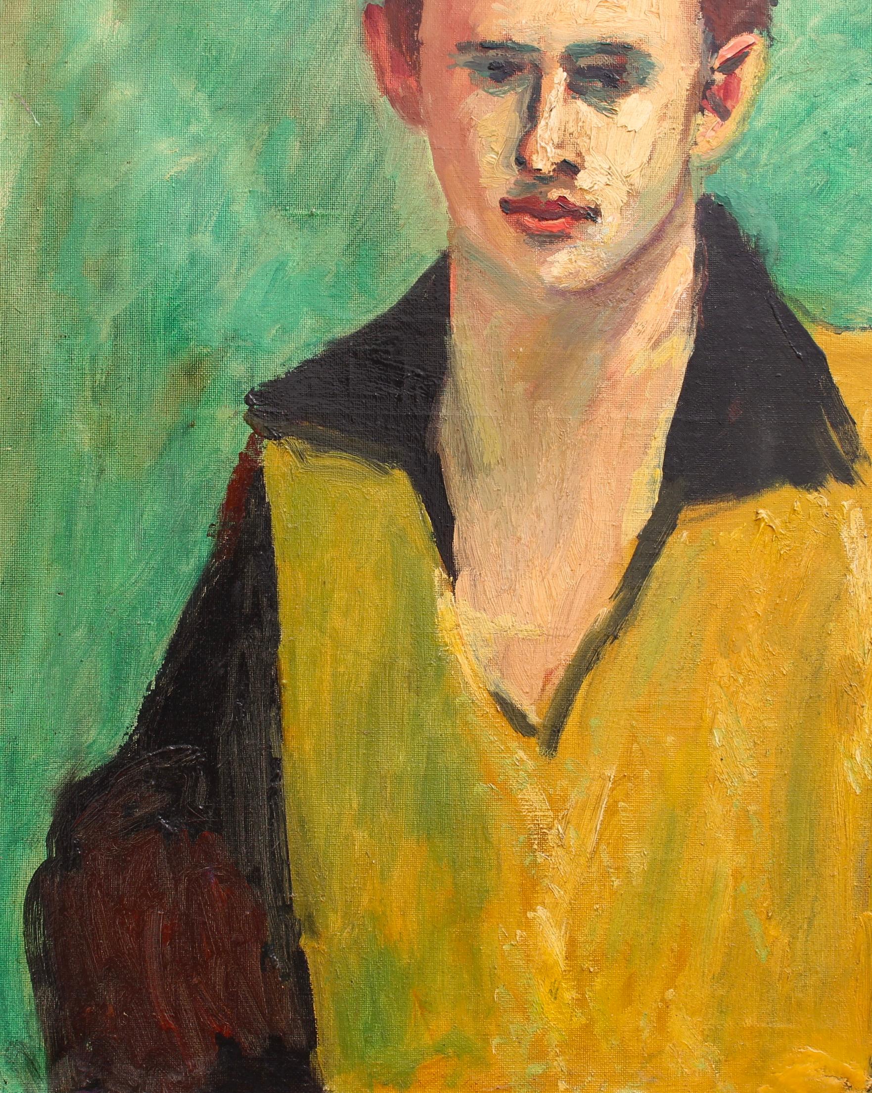 'Portrait of the Nephew of the Artist' by René Seyssaud, French Oil Painting For Sale 7