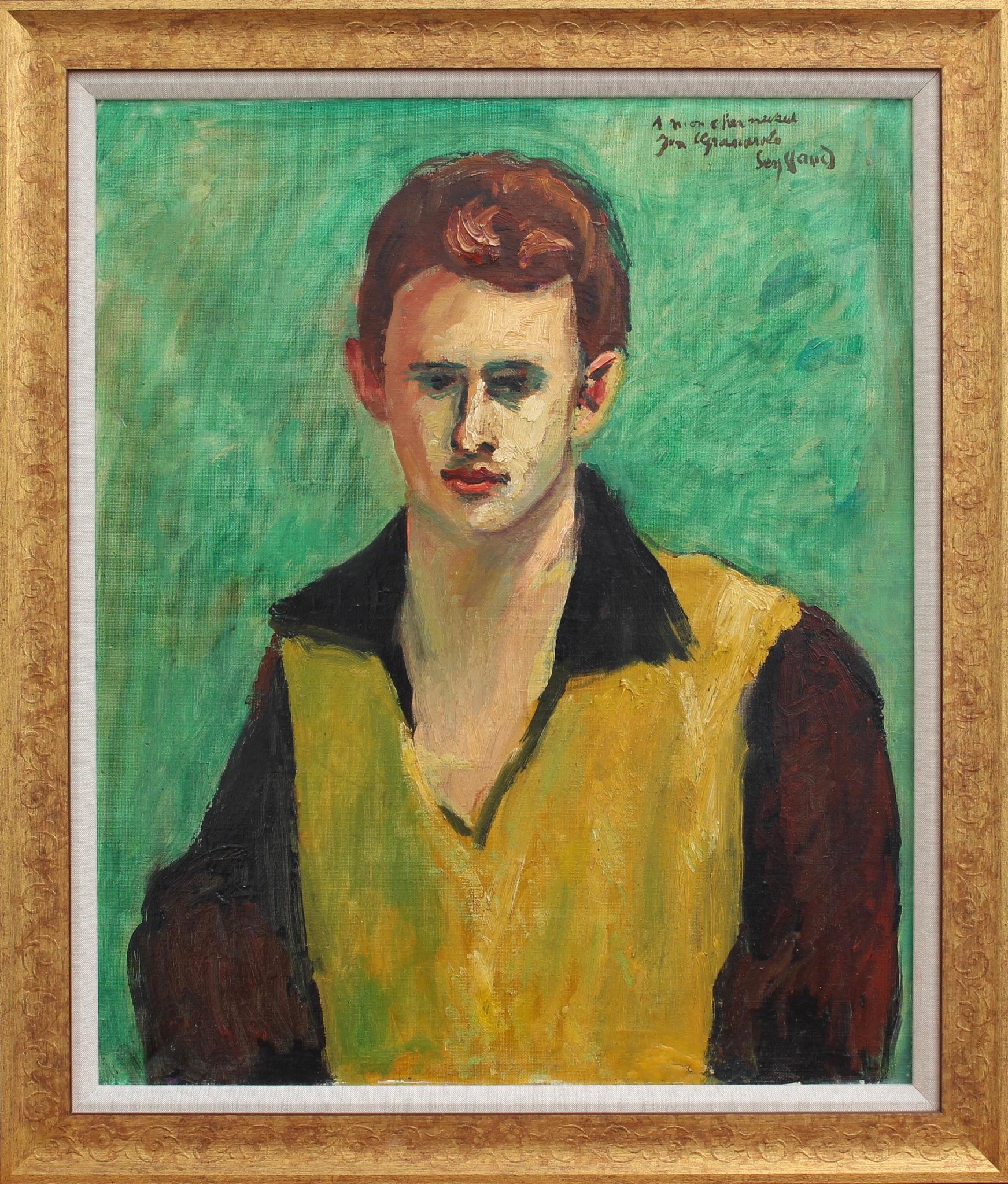 Porträt des Neffen des Künstlers", Öl auf Leinwand, von René Seyssaud (um 1930). Dieses seltene Porträt eines Familienmitglieds, seines Neffen, dem er das Werk gewidmet hat, ist bekannt für die lebendigen Farben seiner Landschaften und die