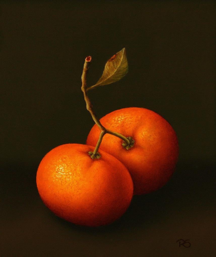 René Smoorenburg  Figurative Painting - ''Clementines” Contemporary Fine Realist Still-Life Painting of Clementines