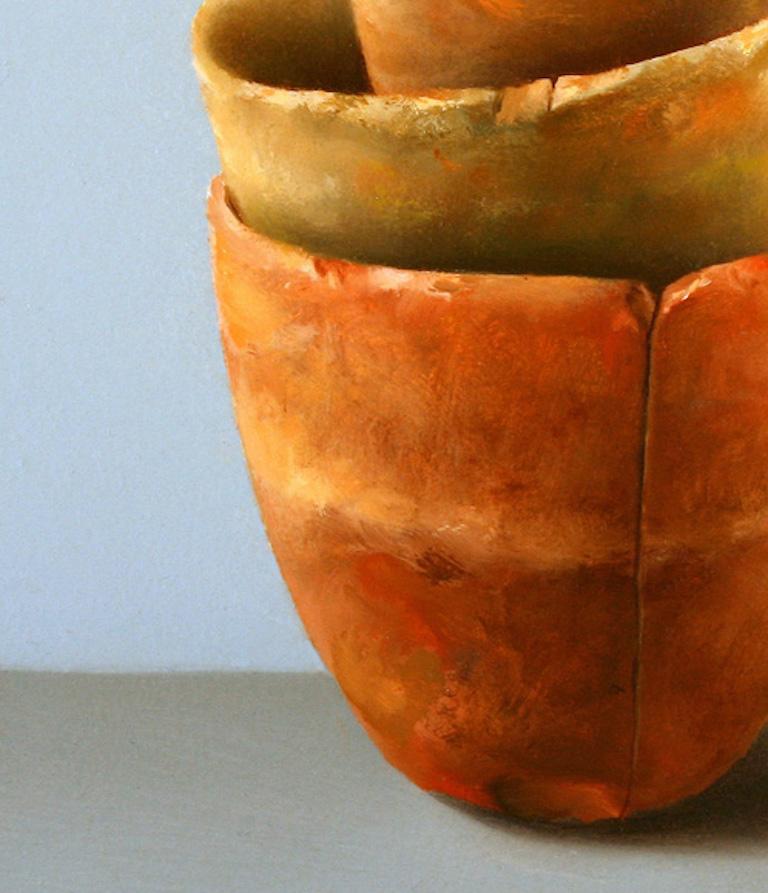 ''Flower Pots” Contemporary Fine Realist Still-Life Painting of Terracotta Pots 1