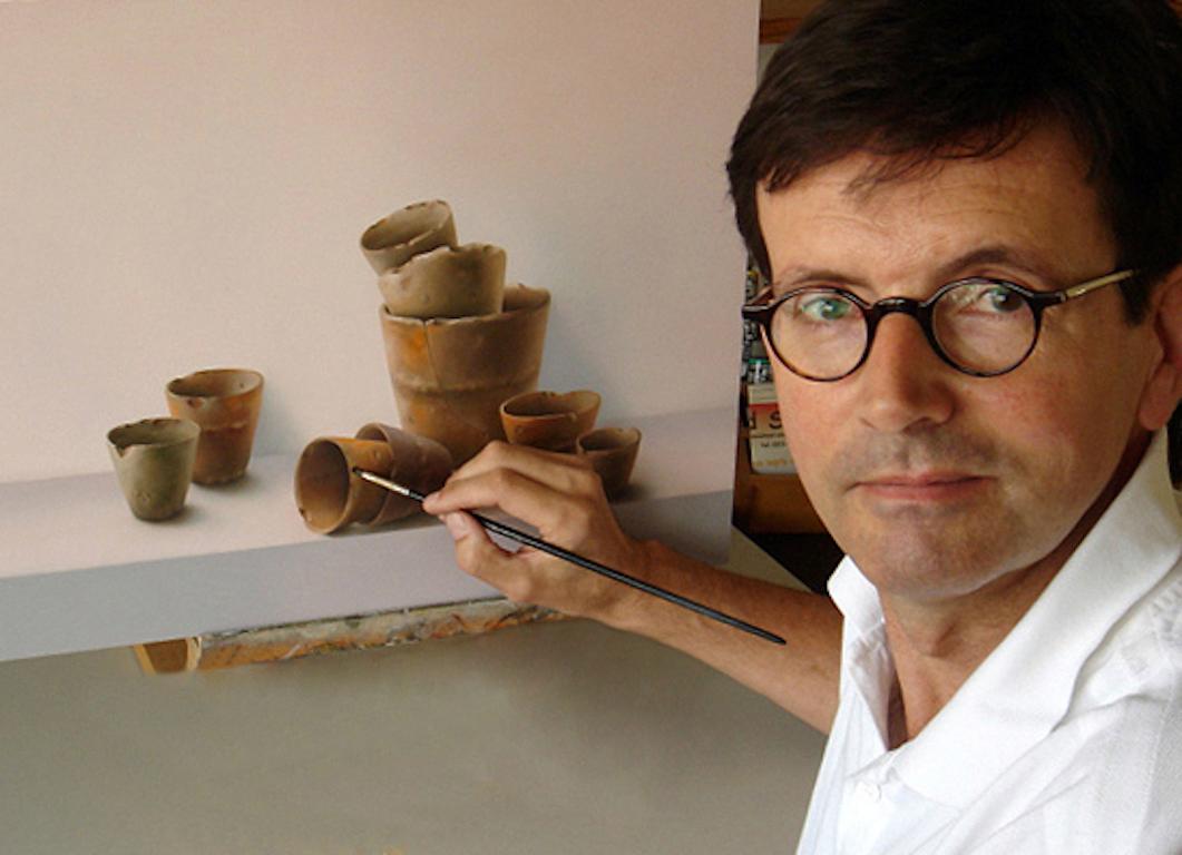 ''Flower Pots” Contemporary Fine Realist Still-Life Painting of Terracotta Pots 5