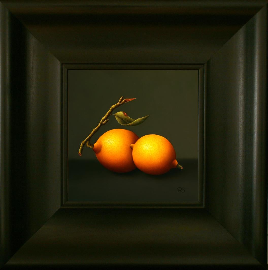 “Lemons” Contemporary Fine Realist Still-Life Painting of Lemons, Fruit 1
