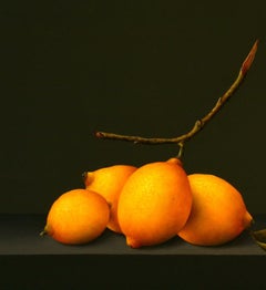 ''Lemons” Contemporary Fine Realist Still-Life Painting of Lemons, Fruit