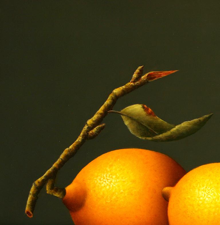 “Lemons” Contemporary Fine Realist Still-Life Painting of Lemons, Fruit 2