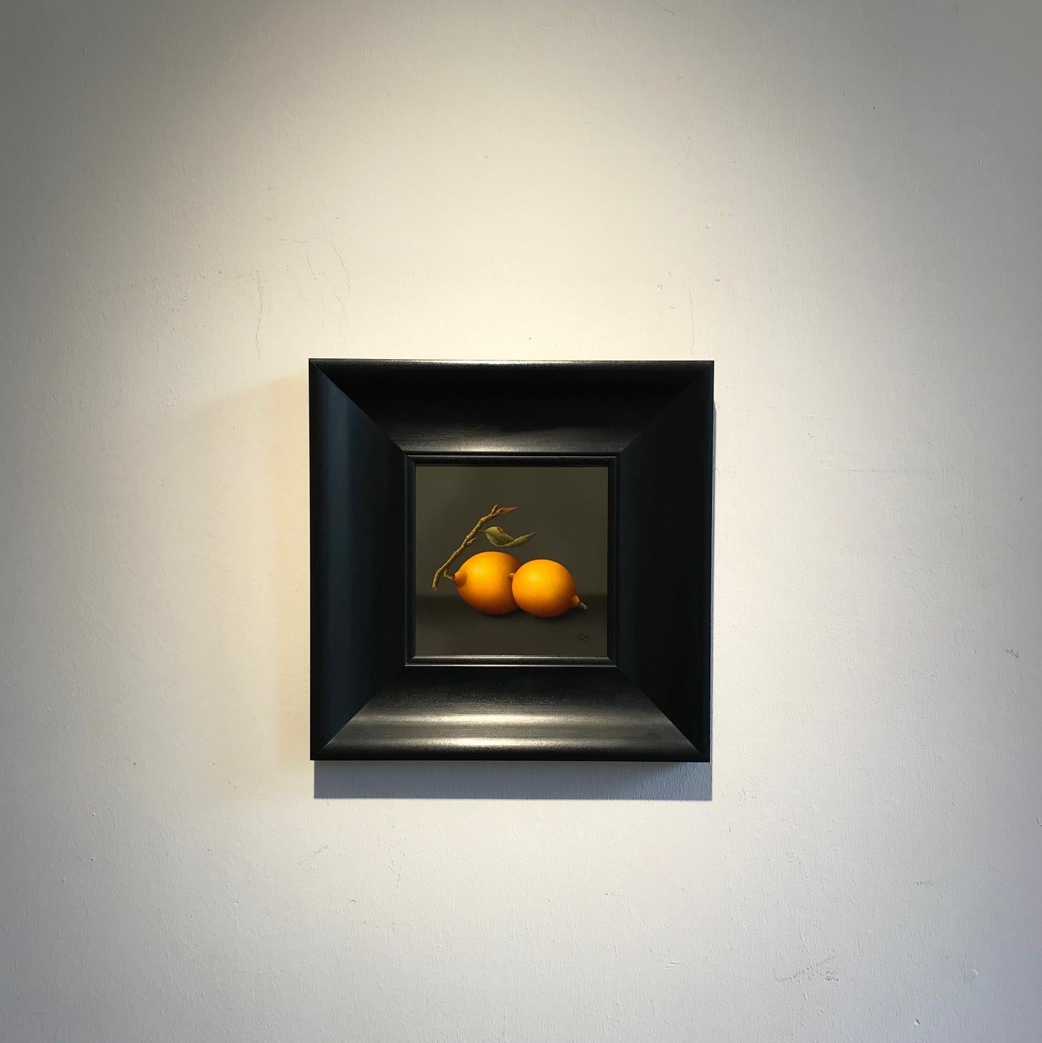 “Lemons” Contemporary Fine Realist Still-Life Painting of Lemons, Fruit 5