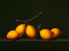 “Lemons” Contemporary Fine Realist Still-Life Painting of Lemons, Fruit