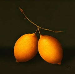 “Lemons” Contemporary Fine Realist Still-Life Painting of Lemons, Fruit