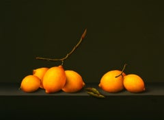 ''Lemons” Contemporary Fine Realist Still-Life Painting of Lemons, Fruit