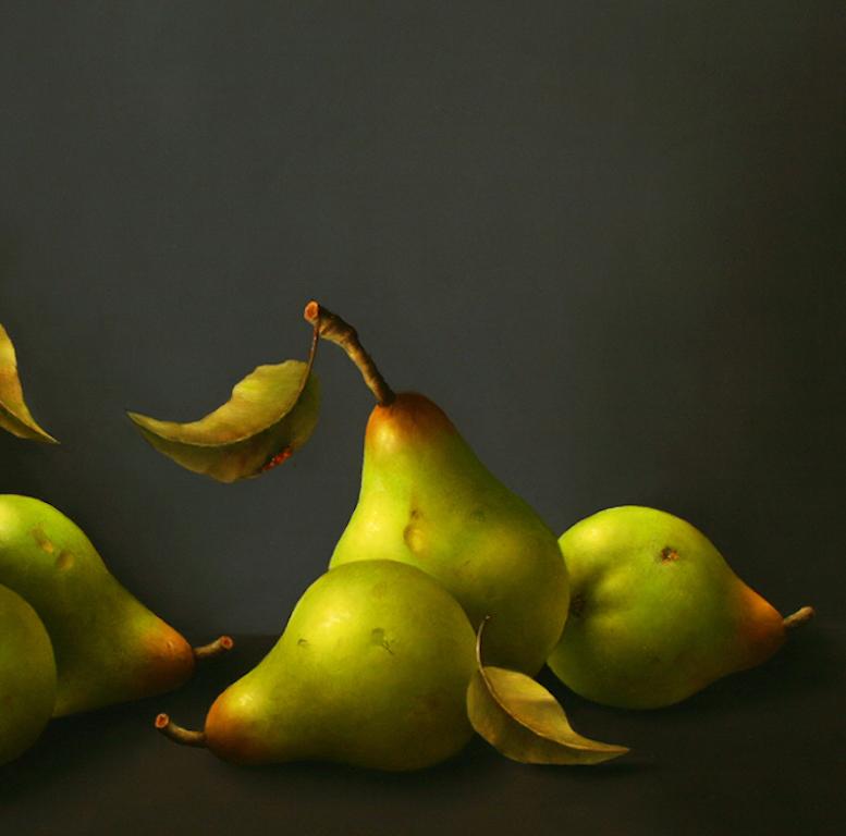 “Pears” Contemporary Fine Realist Still-Life Painting of Pears, Fruit 1