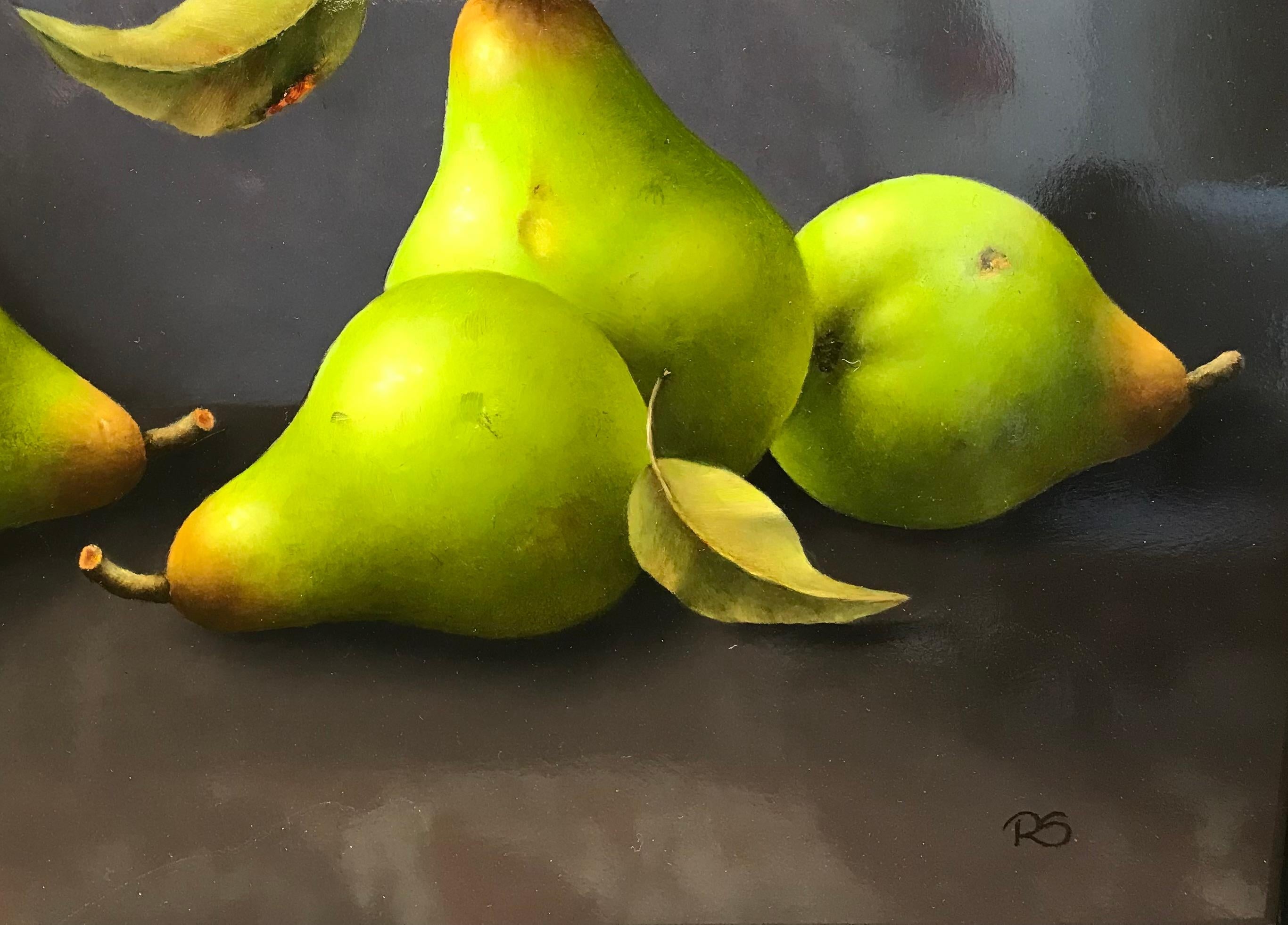 “Pears” Contemporary Fine Realist Still-Life Painting of Pears, Fruit 2