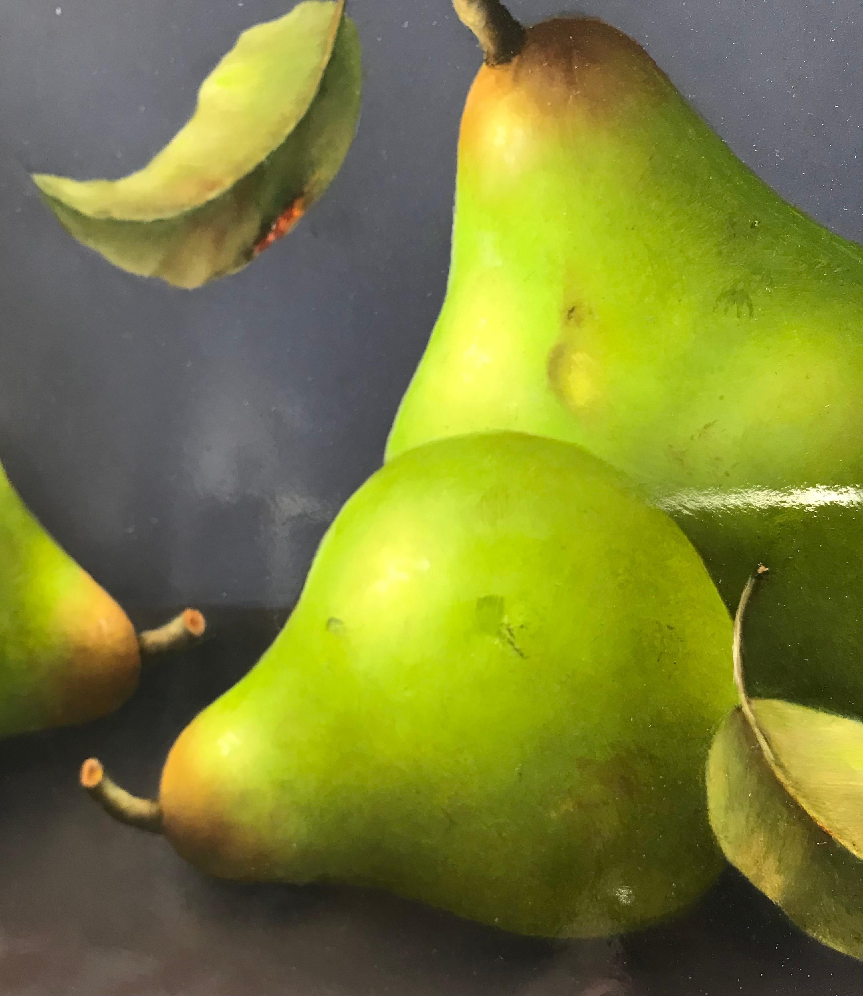 “Pears” Contemporary Fine Realist Still-Life Painting of Pears, Fruit 4