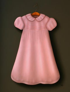 Zeitgenössisches, feines, realistisches Stillleben eines rosa Kleides, „Pink Dress“