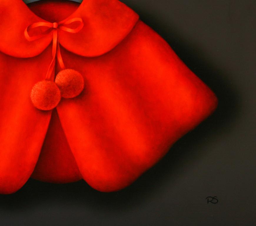 “Red Cape” Contemporary Fine Realist Still-Life Painting of a Red Cape 2
