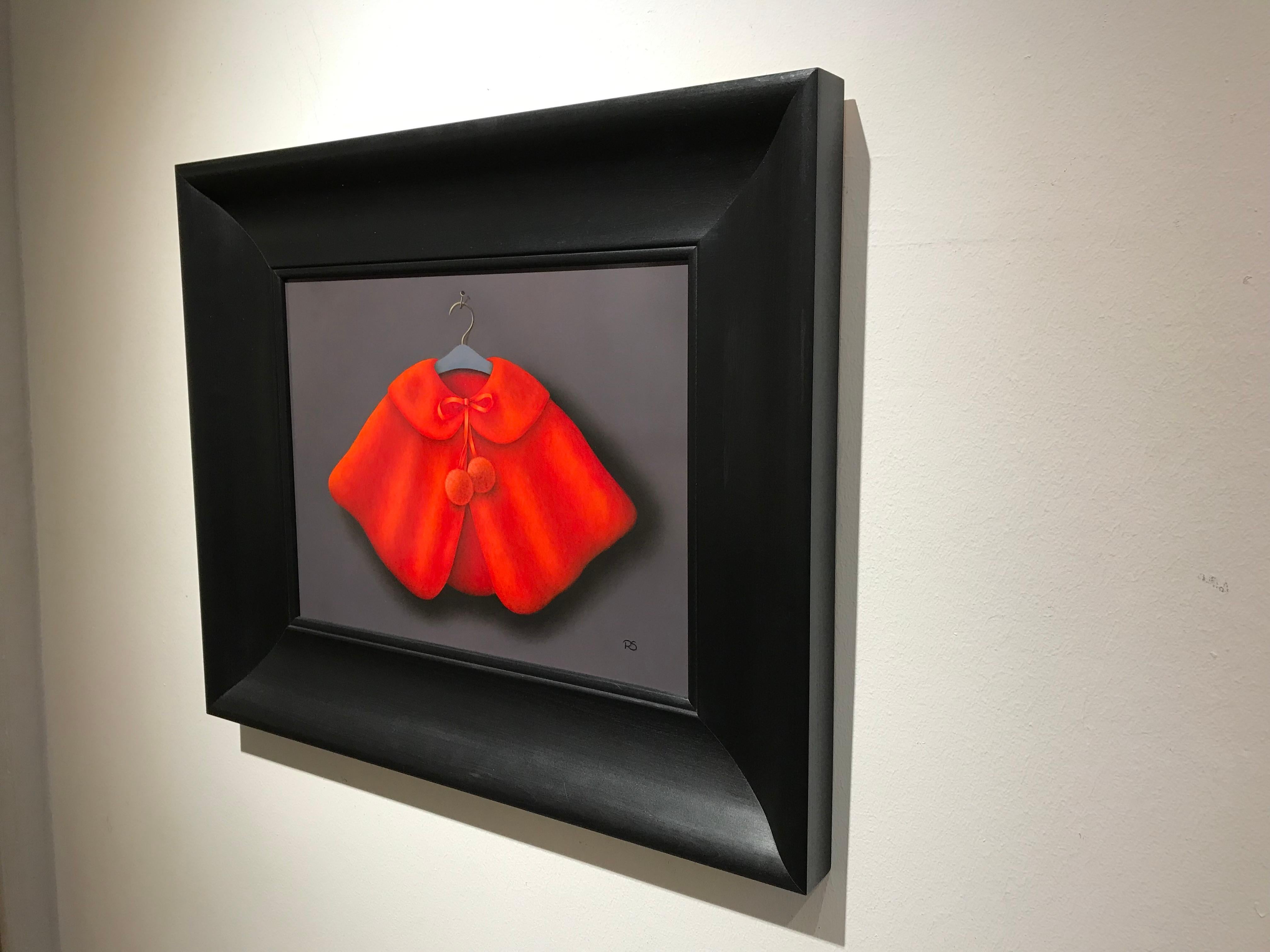 “Red Cape” Contemporary Fine Realist Still-Life Painting of a Red Cape 4