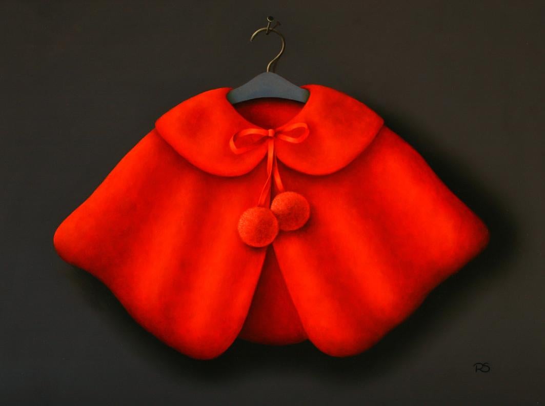 René Smoorenburg  Figurative Painting - “Red Cape” Contemporary Fine Realist Still-Life Painting of a Red Cape