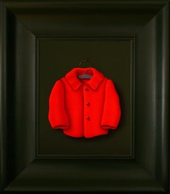 ''Red Coat” Contemporary Fine Realist Still-Life Painting of a Red Coat