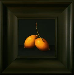 ''Two Lemons” Contemporary Fine Realist Still-Life Painting of Lemons, Fruit