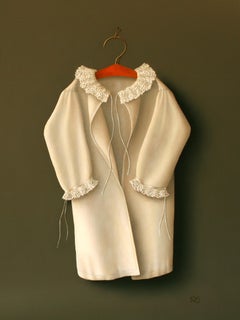 ''White Coat with Lace Collar” Contemporary Fine Realist Still-Life Painting