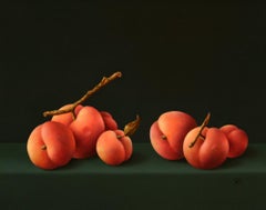 "7 Peaches" Dutch Fine Realist Oil Painting Still-Life with Fruit