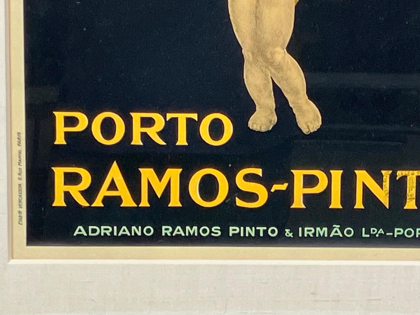 Rene Vincent (French 1879-1936) Original Lithograph for Porto Ramos-Pinto Framed In Good Condition For Sale In San Francisco, CA