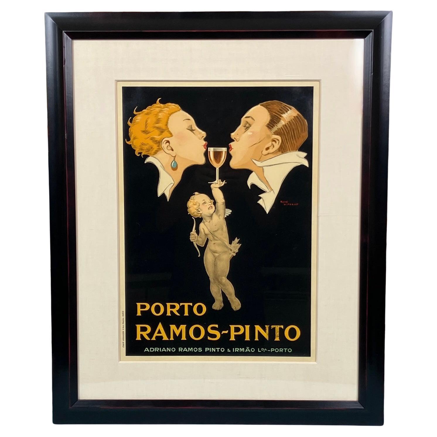 Rene Vincent (francés 1879-1936) Litografía original para Porto Ramos-Pinto Enmarcada