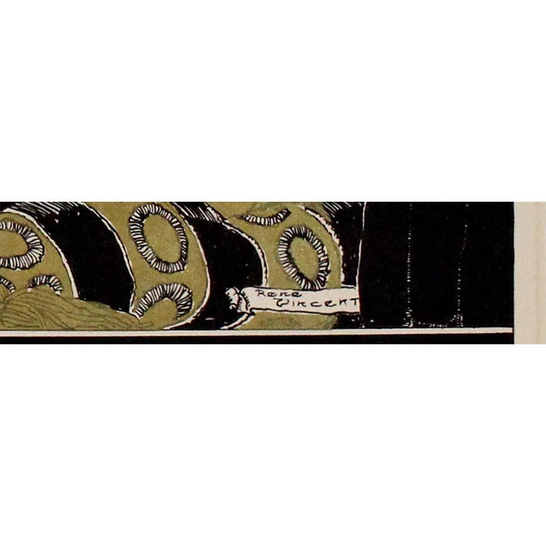 Circa 1930 original poster by René Vincent - Tapis ameublement Au Bon Marché For Sale 1