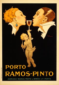 Original Porto Ramos Antique Poster by Rene Vincent C1920