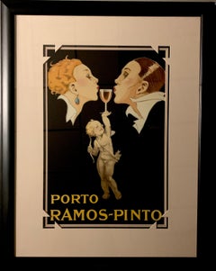 'Porto Ramos-Pinto' by Rene Vincent Framed Vintage Advertisement