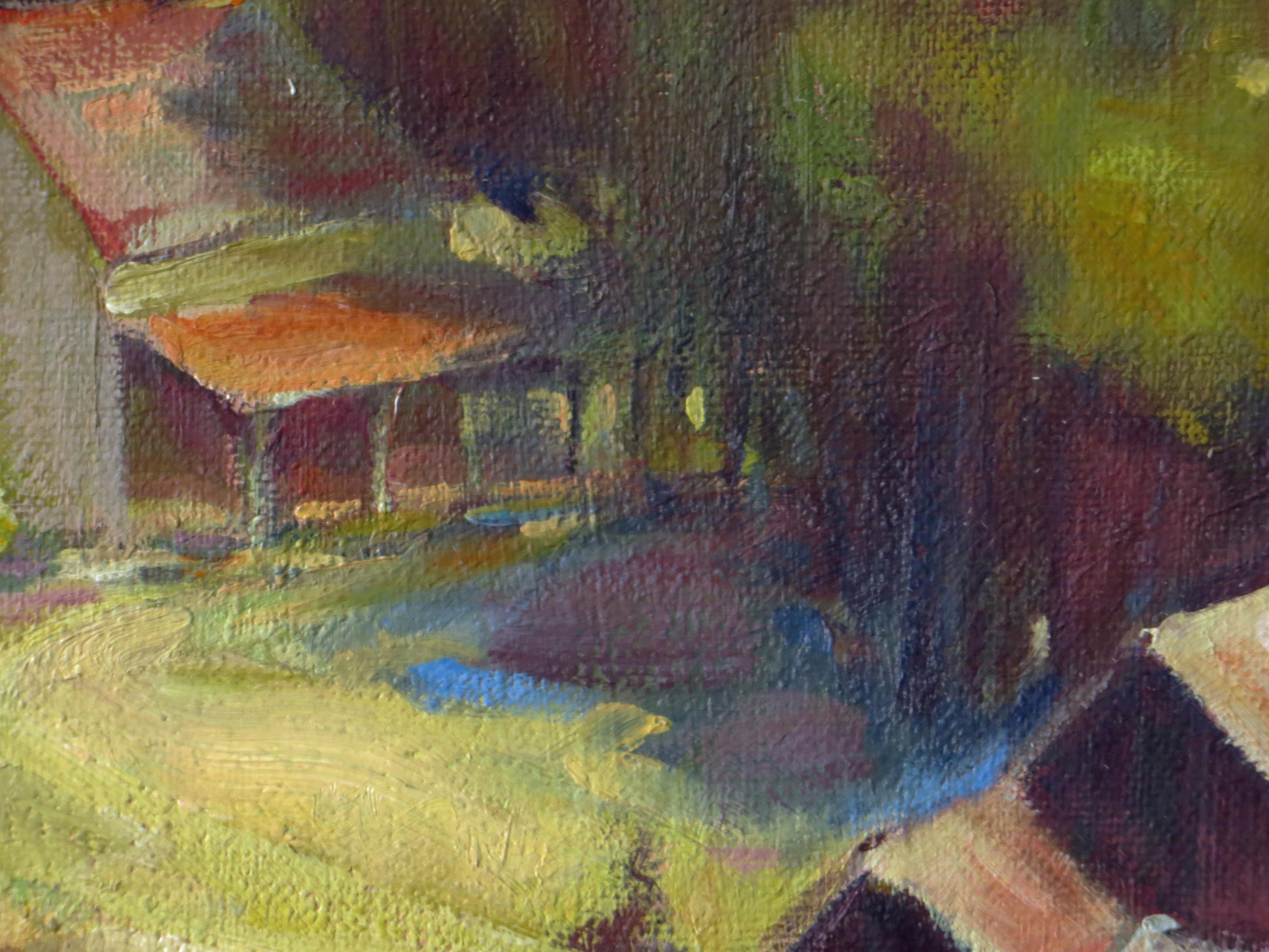 Bucolic Landscape by Bohemian Club Member  - Impressionist Painting by Rene Weaver