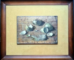 Nature morte aux oeufs et aux plumes, Les Petits Oeufs avec feuille d'argent.
