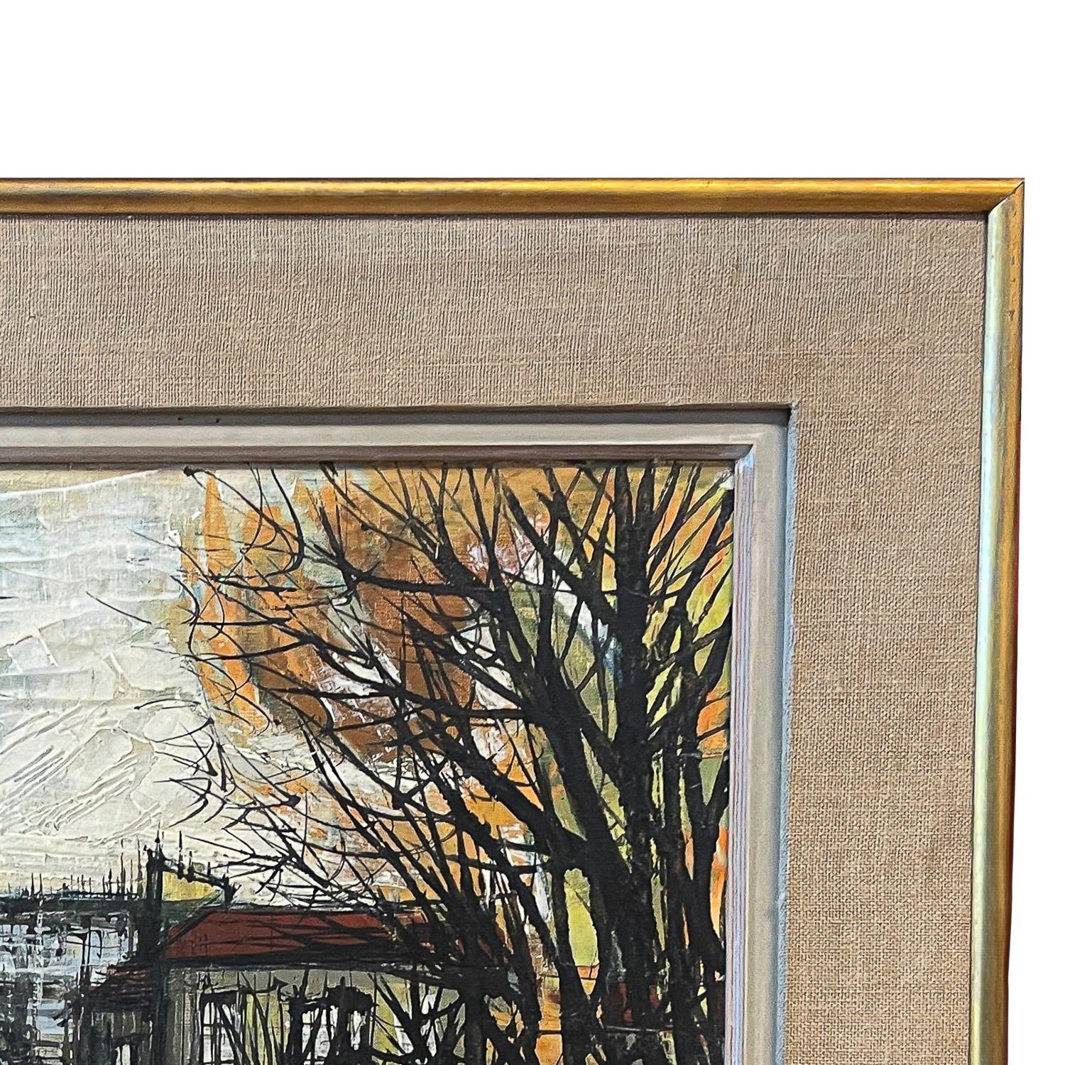 Französische expressionistische Pariser Straßenszene, Öl auf Leinwand, Mitte des Jahrhunderts, signiert mit dem Titel im Angebot 4