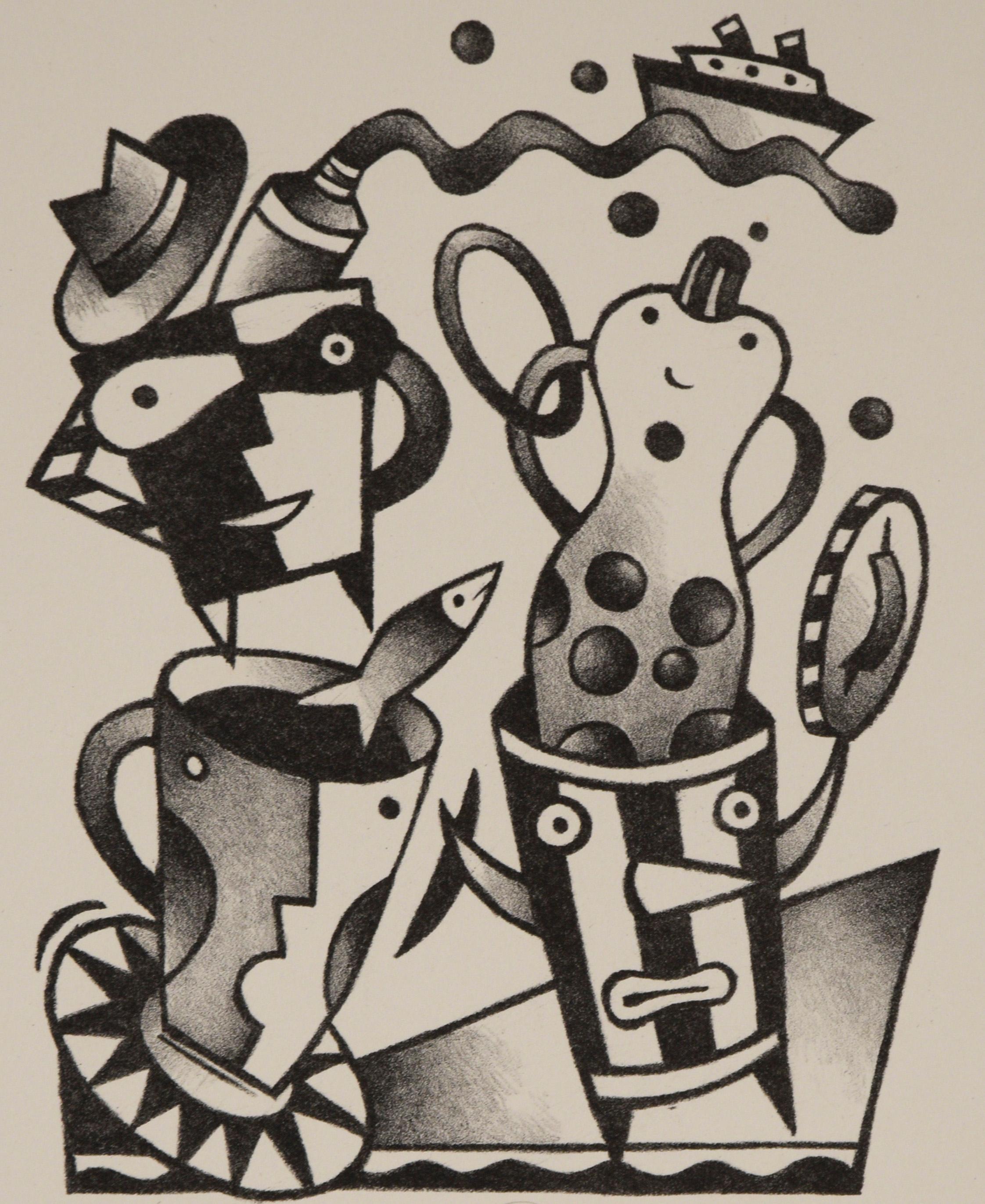 Morning Madness - aus Lewis Carrolls The Complete Sylvie and Bruno 1991 (Beige), Figurative Print, von Renee Flower