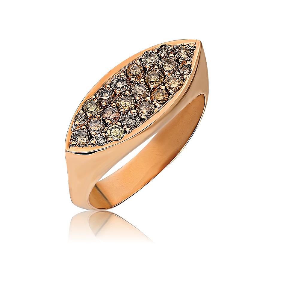 En vente :  Bague marquise en or 8 carats avec diamants pavés de taille brillant 2