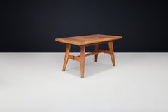 Renée Gabriel Patinated Oak Table, France, 1940s