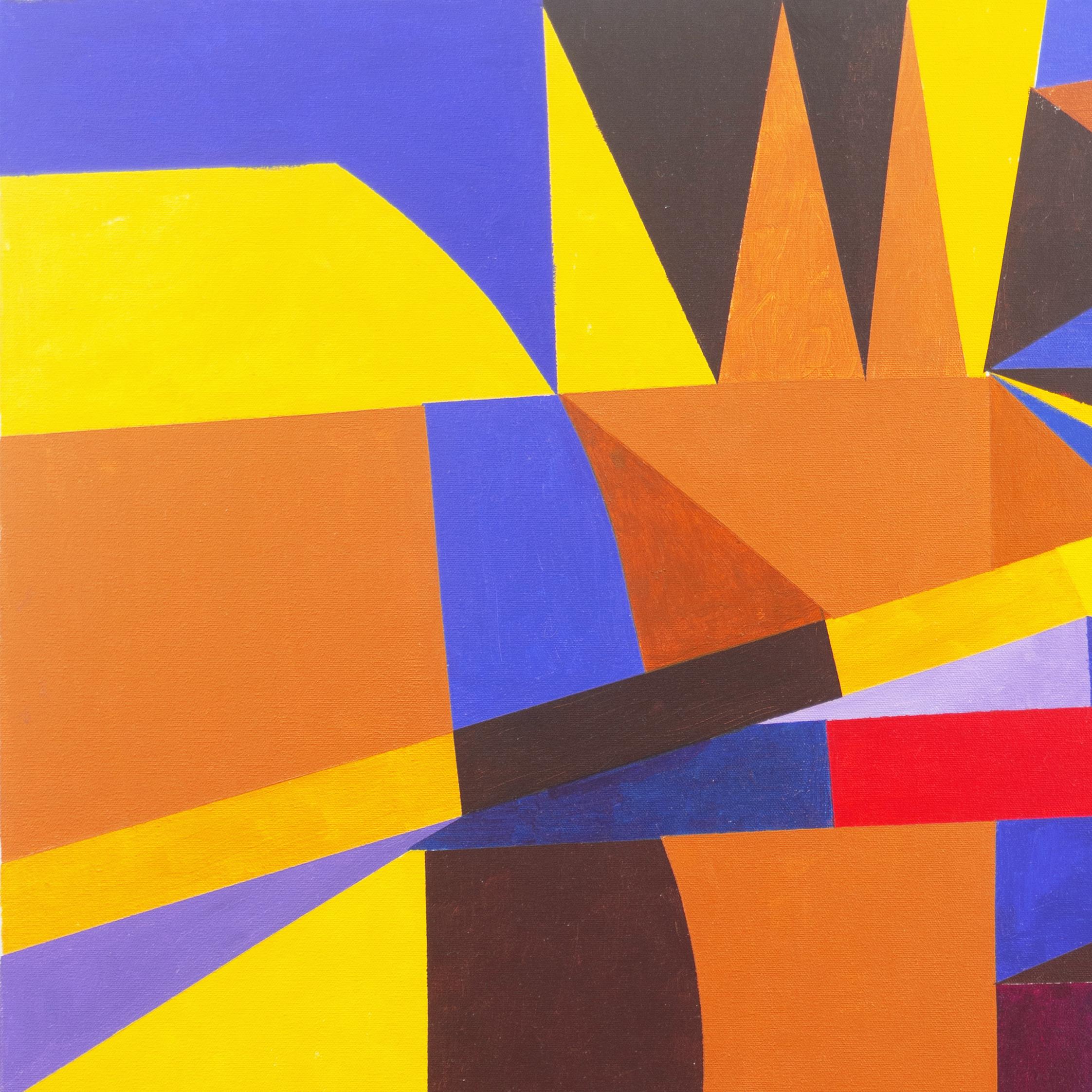 'Geometric Abstract I', Bay Area Abstraction, San Francisco Art Institute - Brown Abstract Painting by Renee Harwin