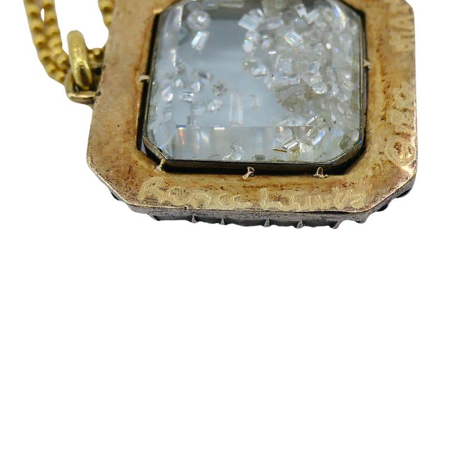 Renee Lewis Collier pendentif Shake en or 18 carats avec diamants et cristal craquelé en vente 5