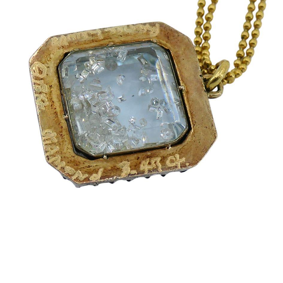 Renee Lewis Collier pendentif Shake en or 18 carats avec diamants et cristal craquelé en vente 6