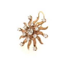 Renee Lewis Gold and Diamond Sunburst Earrings