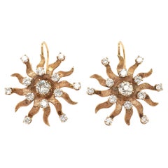 Renee Lewis Gold and Diamond Sunburst Earrings