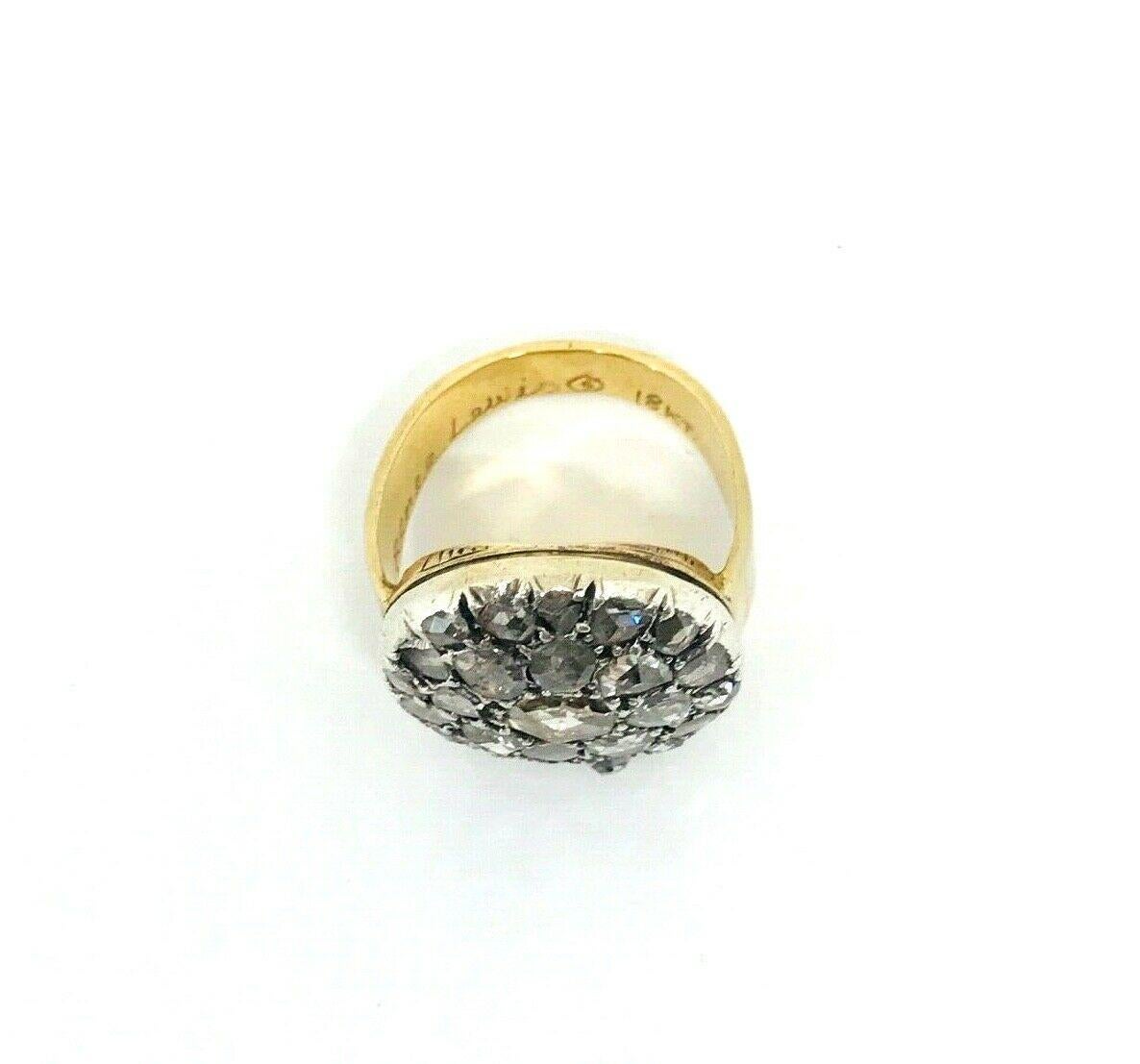 Renee Lewis White and Yellow Gold Rose Cut Diamond Ring 1