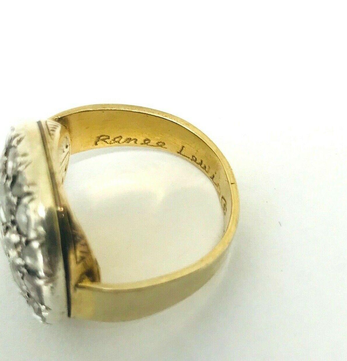 Renee Lewis White and Yellow Gold Rose Cut Diamond Ring 2