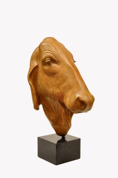 Dhana Brahman Cow Asian Bronze Sculpture Bos Taurus Indicus
