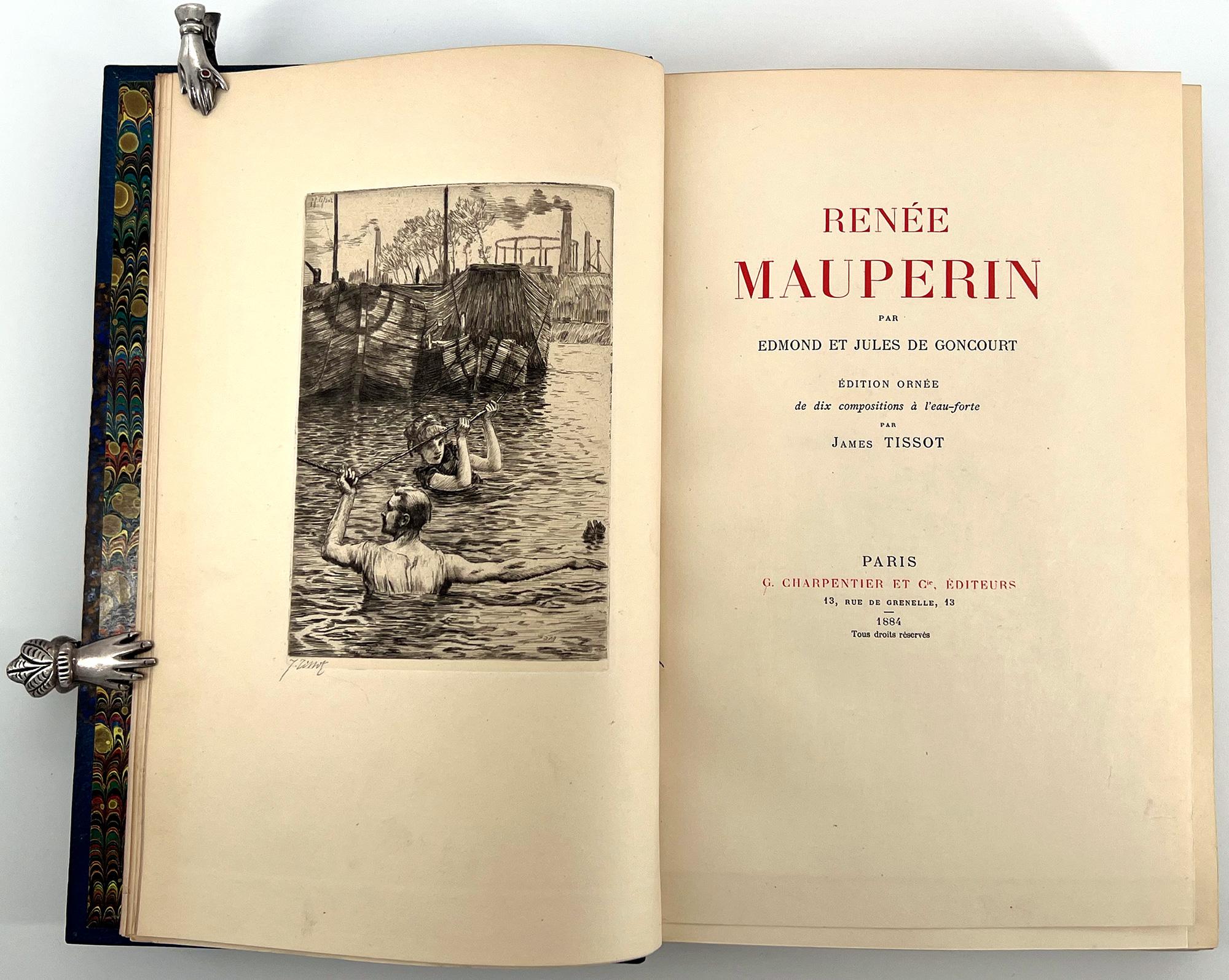 Français René Mauperin par les frères Goncourt, gravure originale de Tissot, signée en vente