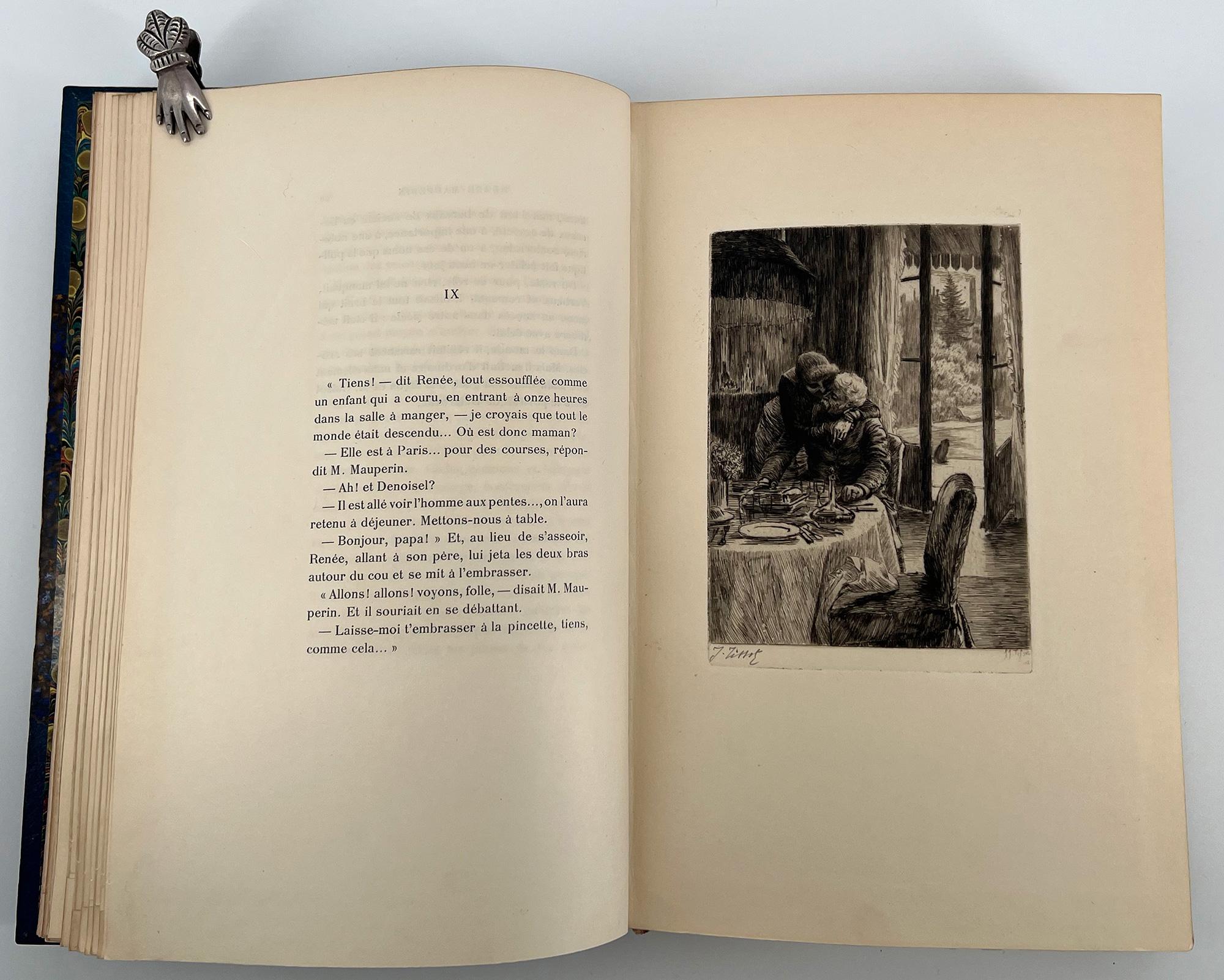 René Mauperin par les frères Goncourt, gravure originale de Tissot, signée en vente 1