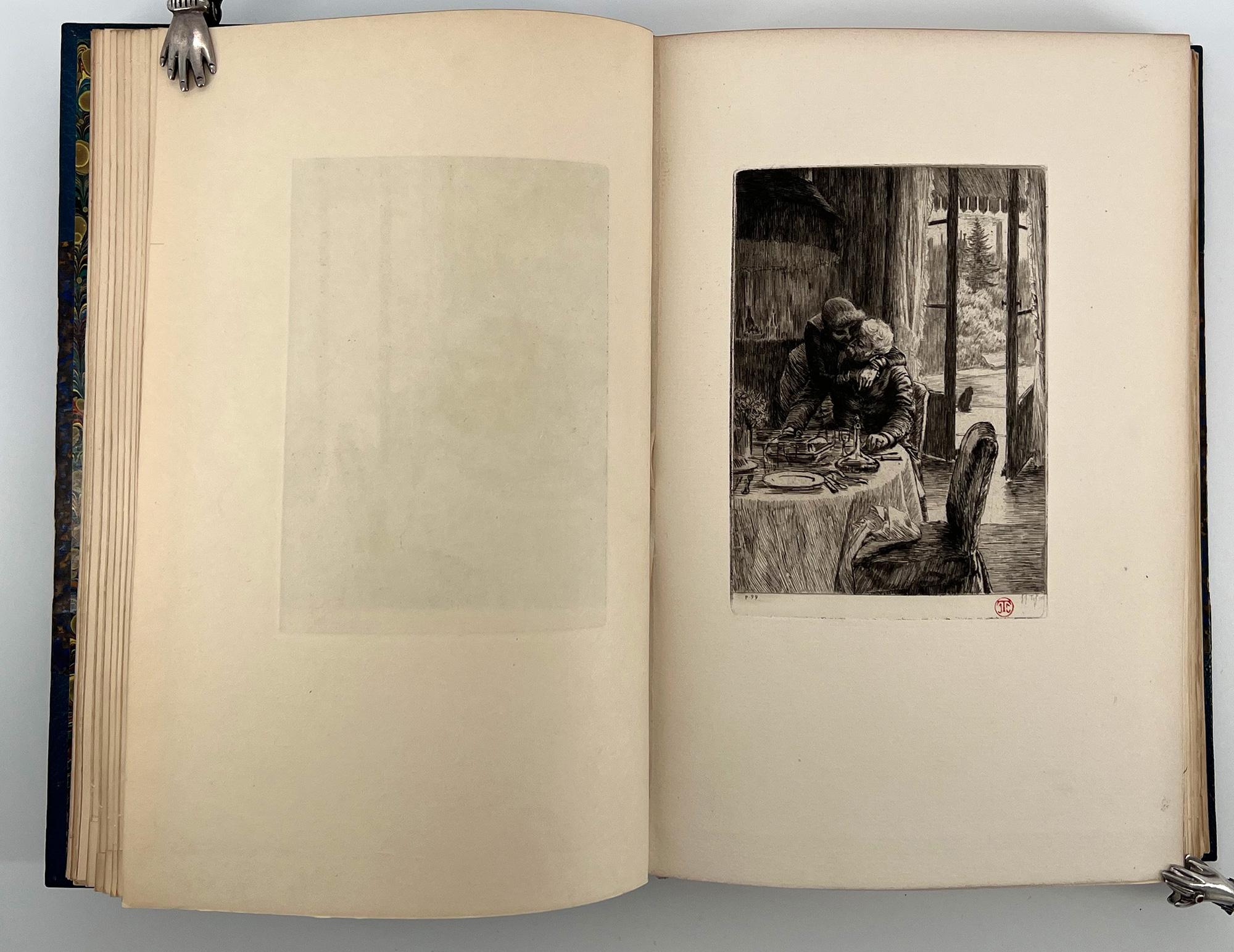 19th Century Renée Mauperin by the Goncourt Bros., Original Tissot Etching, Signed For Sale