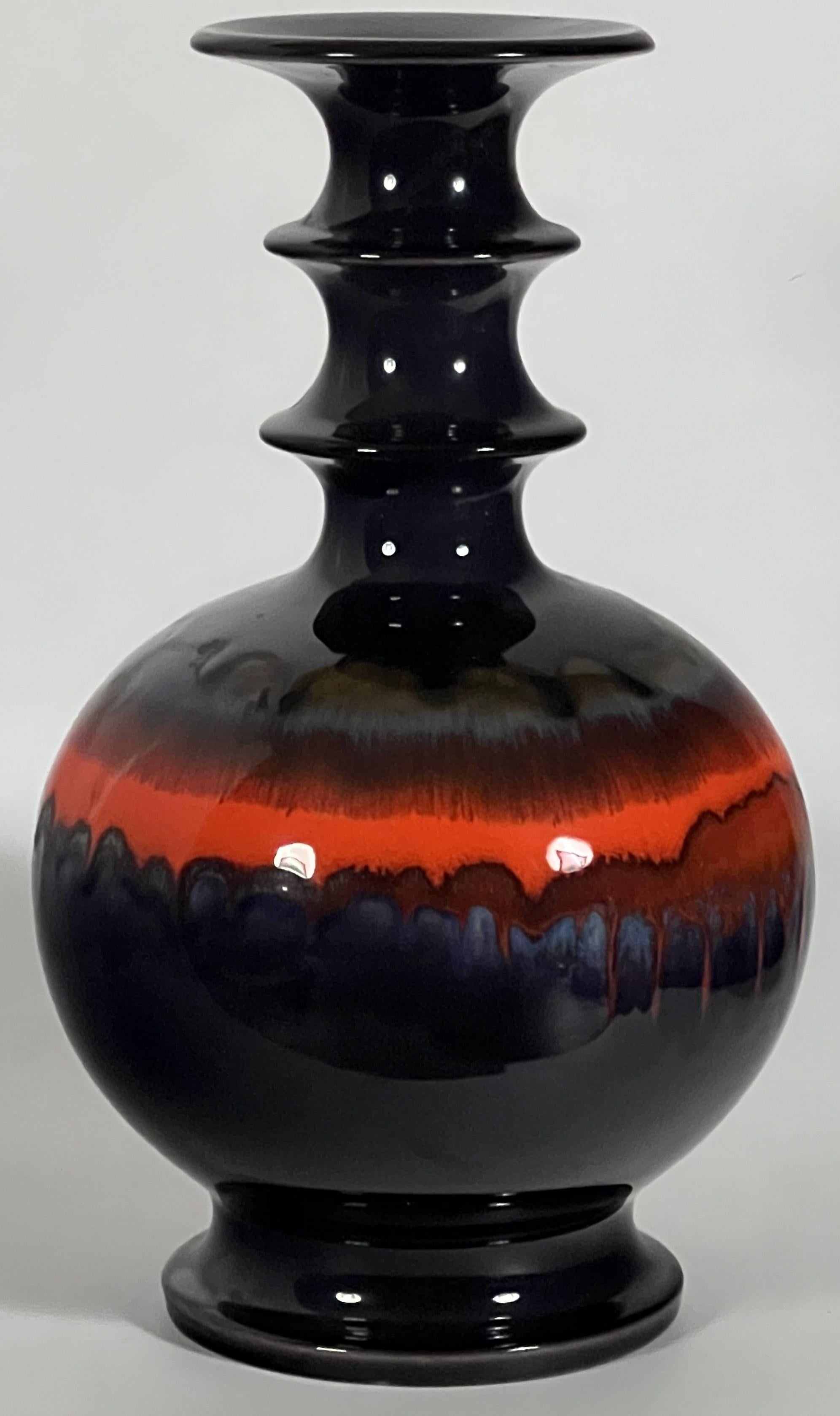 Late 20th Century Renee Neue Hutschenreuther Space Age Solar Vase 1970's Vibrant Glaze