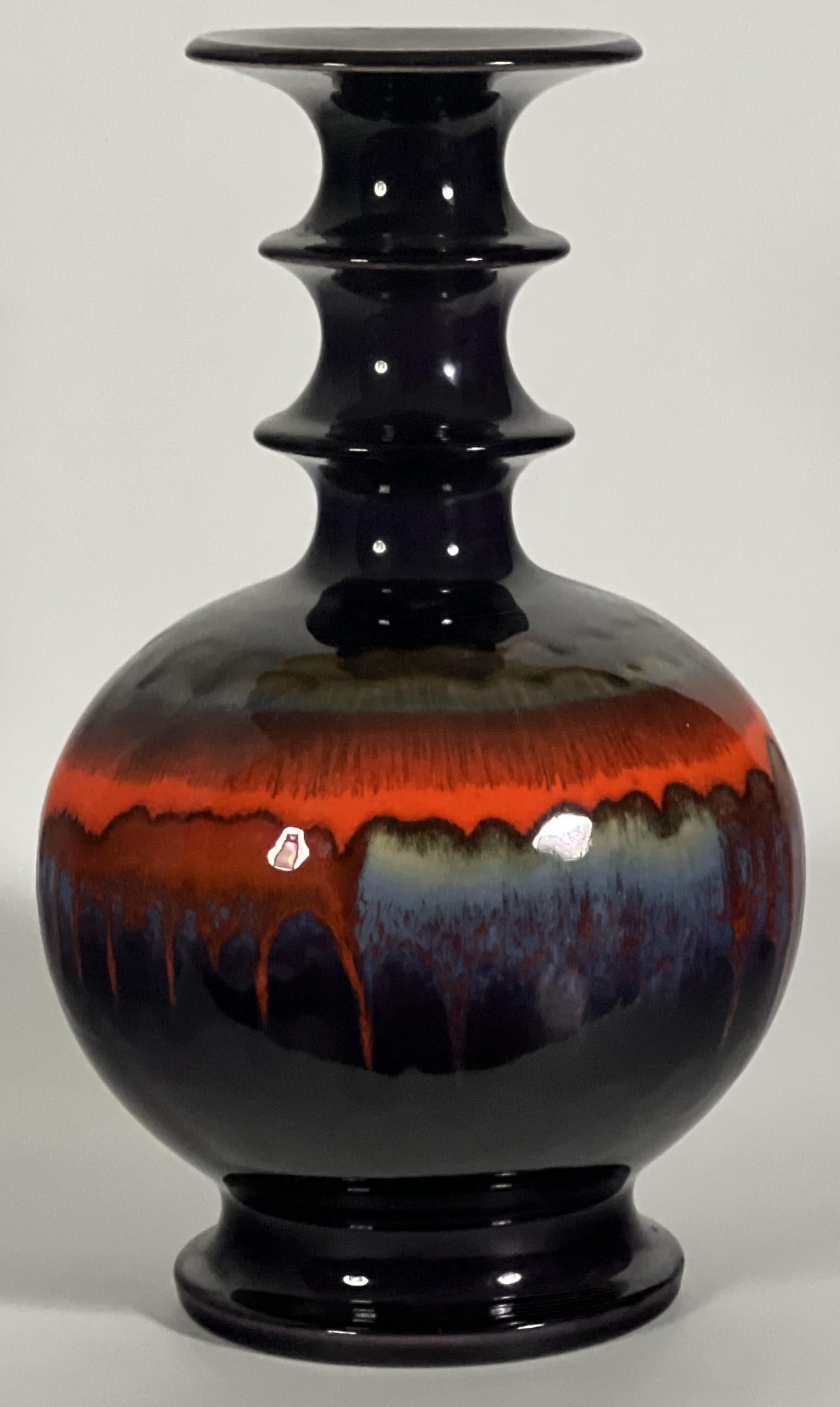 Pottery Renee Neue Hutschenreuther Space Age Solar Vase 1970's Vibrant Glaze