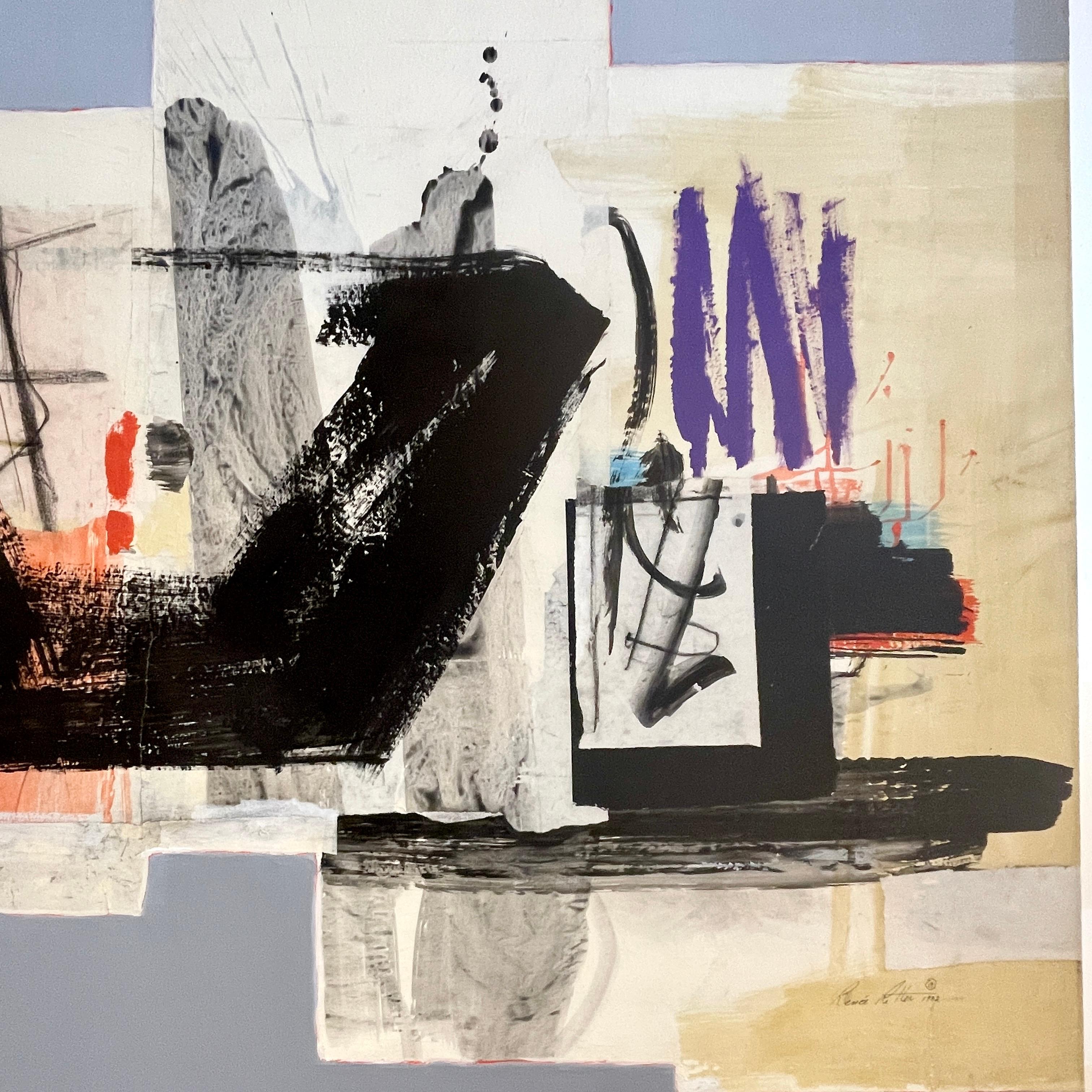 Large Scale Mixed Media Abstract Diptych on Canvas by Renee Ritter 1982 2