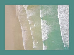 Ocean - aerial Costa Rica sand beach photograph with turquoise border 