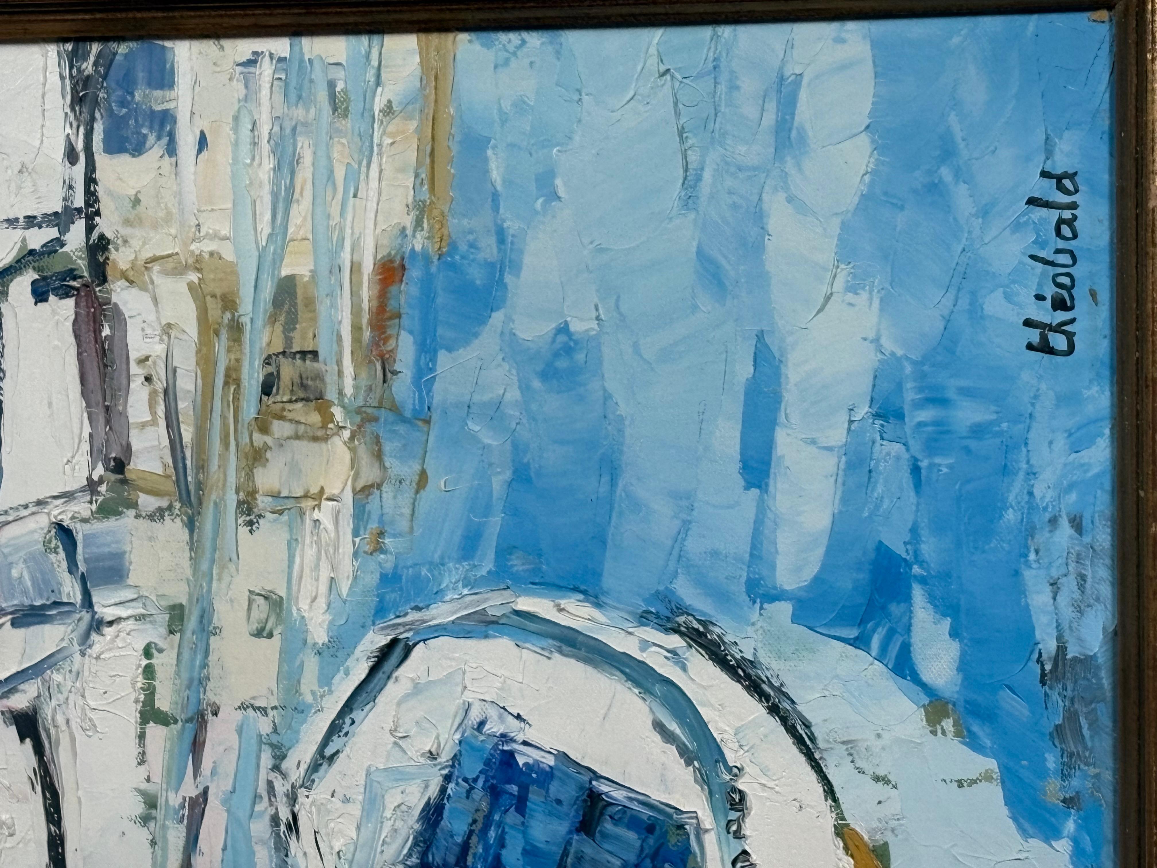 Pittura ad olio originale di Rene His Theobald su tela di dimensioni 26x21. In buone condizioni
 
